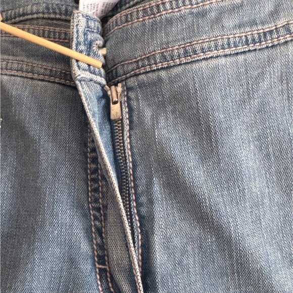 Escada Womens Light Blue Denim Flared Jeans With Rhinestone Detail Size 42 - Picture 9 of 10